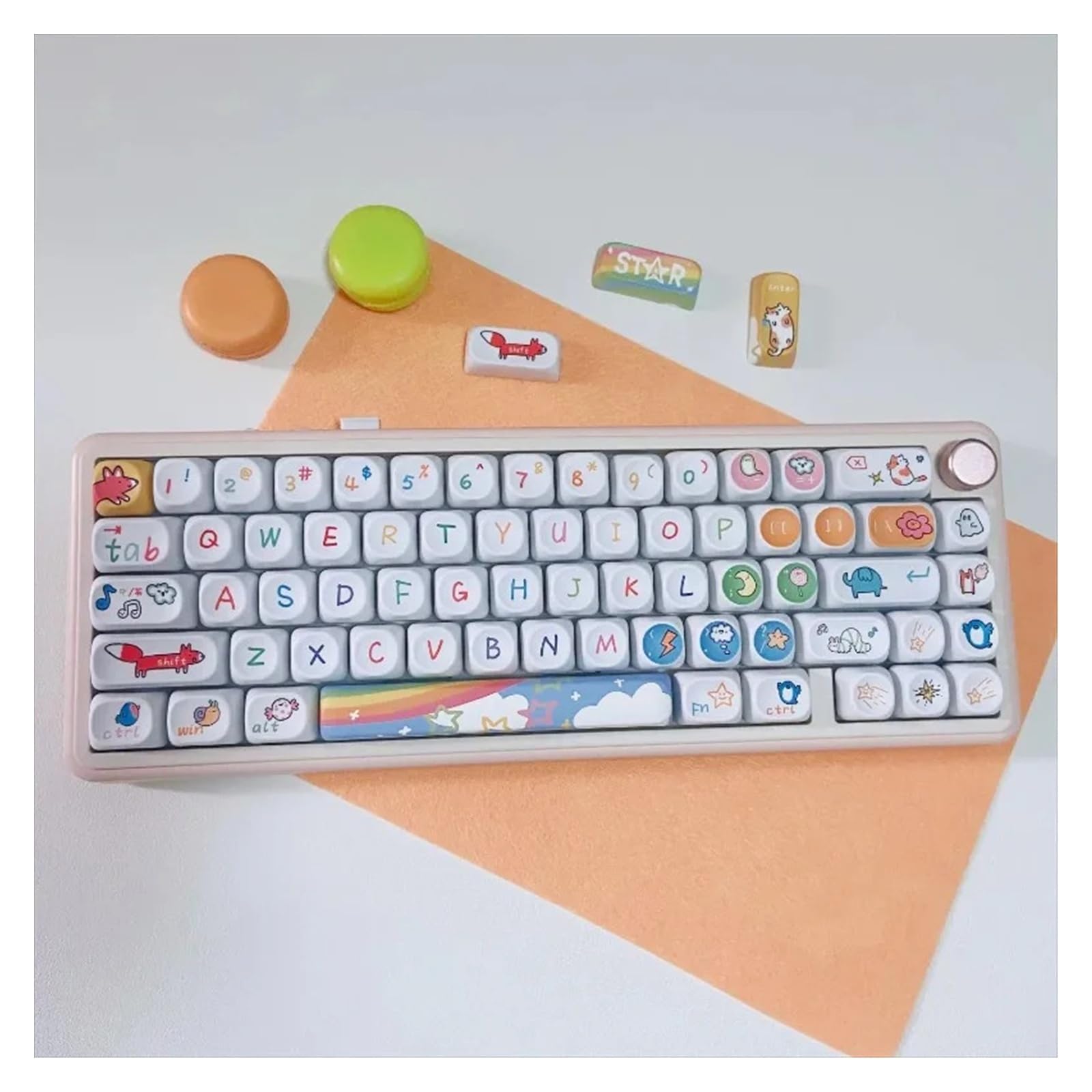Ensemble Mignon De Capuchons De Touches De Profil MOA, sur Le Thème du Chat Et De l'ours, Multicolore Rose Vert Bleu Violet(Pet Party-Bagged)
