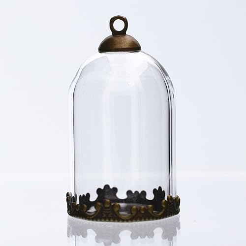 Miniatura 2 de 10 botellas de globo de tubo transparente de 1.181 x 0.787 in con hallazgos, cúpula de vidrio hueca, dijes colgantes de vial (1.181x0.787 in con