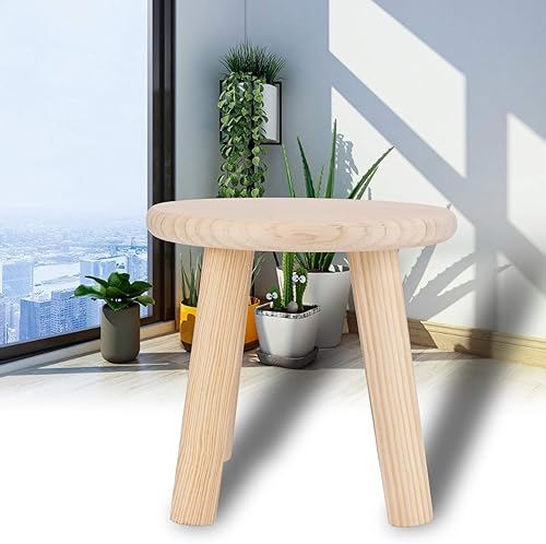 Miniatura 5 de Pilipane Taburetes de madera para niños, sillas sólidas de 9 pulgadas para niños, mesa sensorial a juego, madera pintada a mano con taburete de