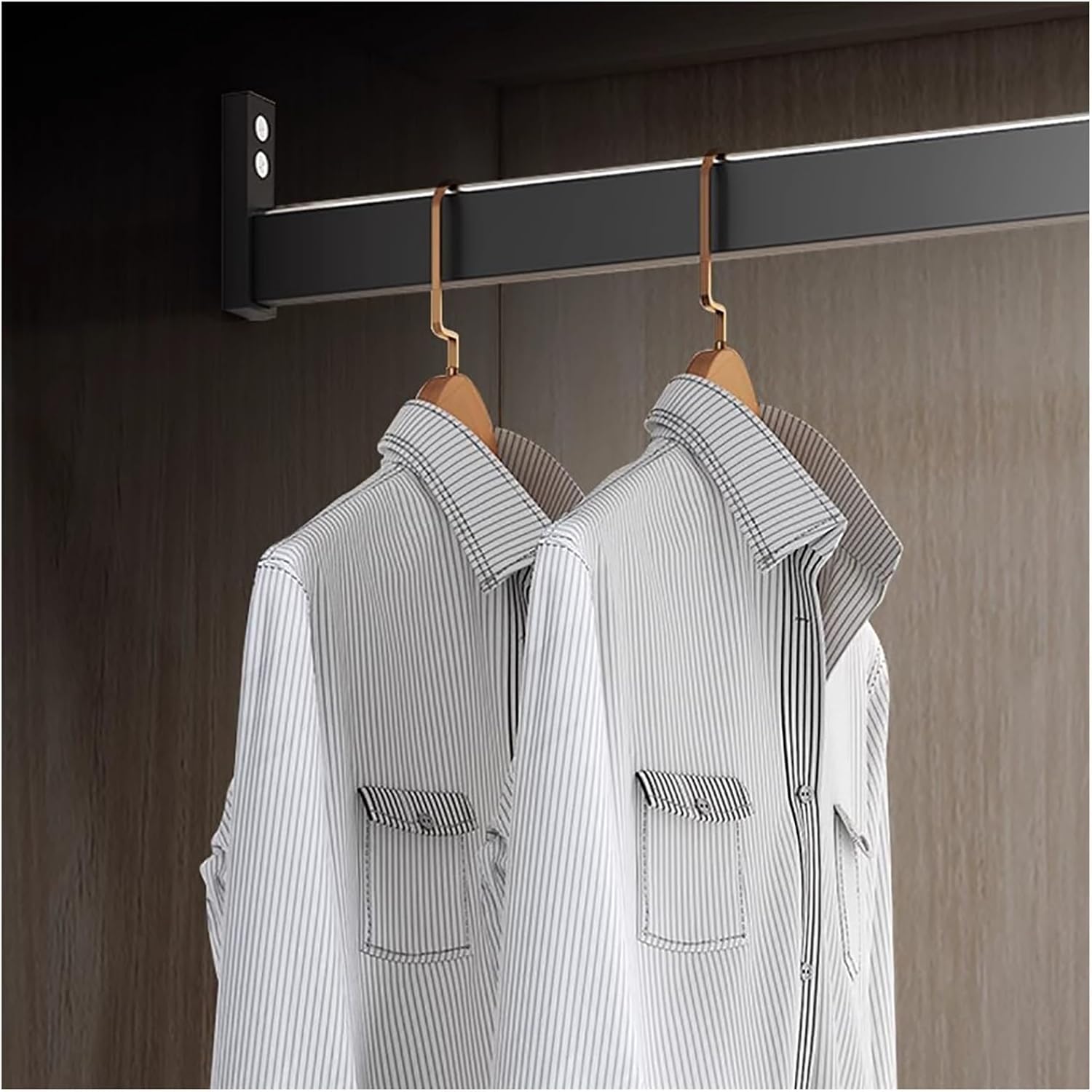 Closet Rod Garment Bar, Hanging Clothes Rods Detachable Aluminum Closet Rod Rectangular, Heavy Duty Long Hanging Clothes Rod With End Sockets & Screws, For Wardrobe/Shoe Cabinet/Laundry, Water/Rust Pr