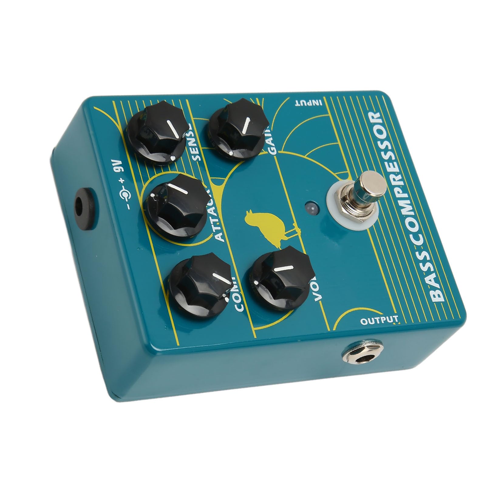 RIZGHWOY Effetto di Compressione del Pedale in Alluminio a Basso Pedale per i Musicisti Livello 1/4in Mono Jack per i Bassisti