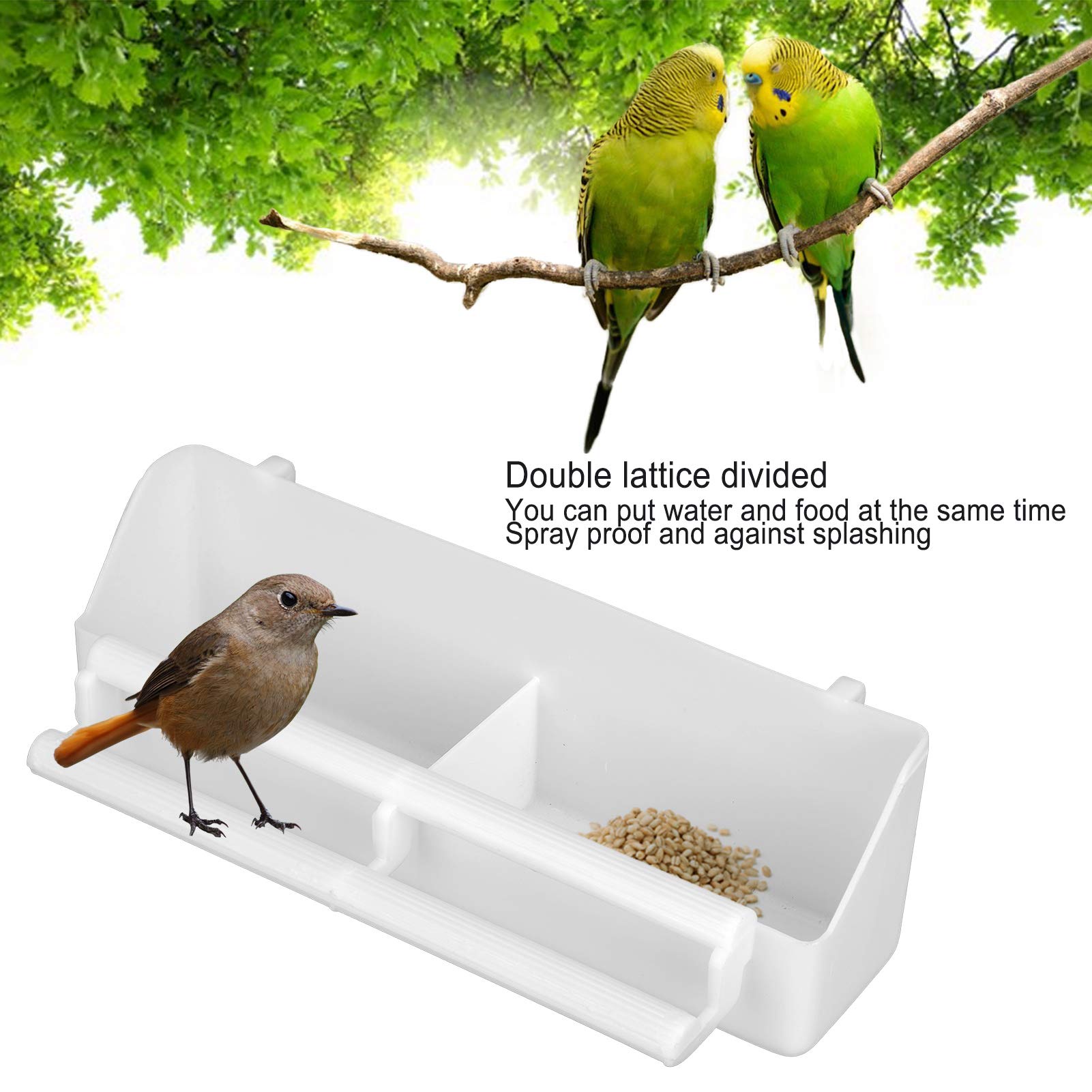 Agatige 4pcs Hanging Bird Feeder, 2 in 1 Parrots Feeder Pet Bird Hanging Food Water Bowl