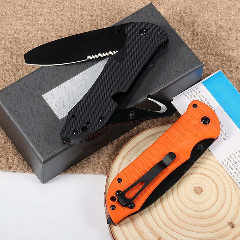 Klappmesser 8" Scharfe Taschenmesser slim stahl & G10, Outdoor Edc Messer Survival Jagdmesser, tragbare camping messer, schneider Allzweckmesser, multitool Einhandmesser mit clip, Geschenk für Männer