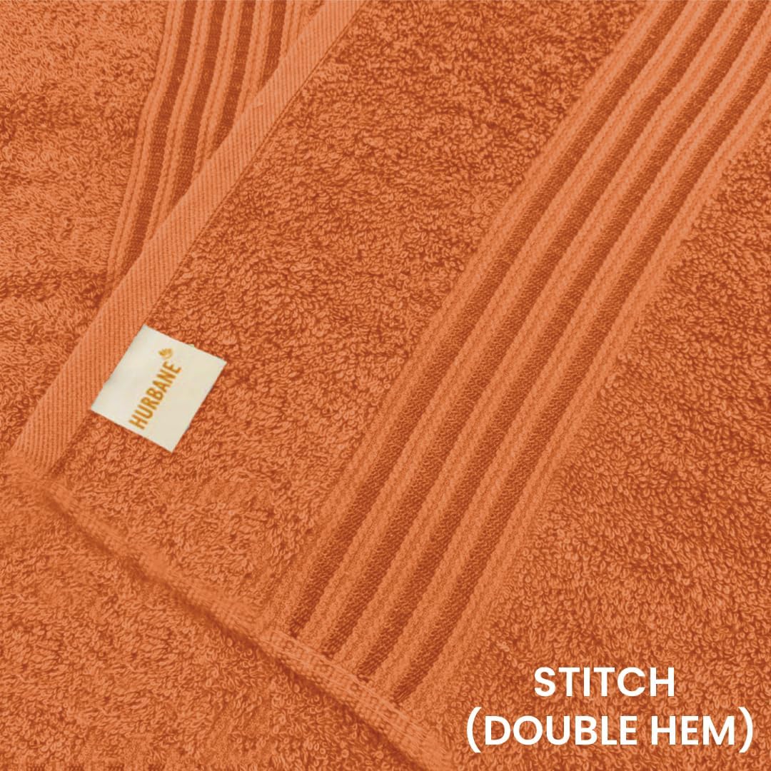Bath Towels Set of 4 – 100% Cotton, 550 GSM Soft Absorbent Bathroom Towels - 27 x 54 Inch Thick Plush Bath Towels Large - Luxury Hotel Spa Towels for Bathroom, Orange