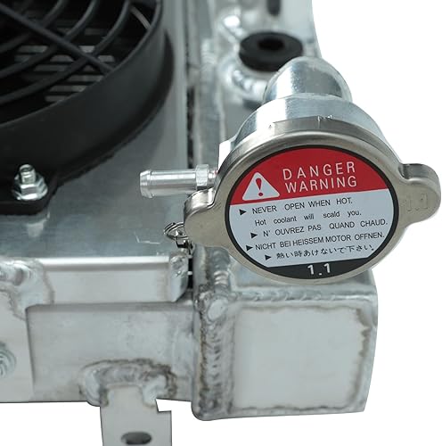 Miniatura 7 de Radiador de aluminio de 1 fila+ventilador de cubierta de 10 pulgadas+kit de relé de termostato compatible con J-eep Cherokee XJComanche 1991-2001