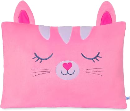 Saint Eve Kids Plush Pillow Cover - Cute & Super Soft Animal Friends Decorative Fluffy Pillow Covers for Girls and Boys & Toddlers Beds, Playroom and Nap Time, Strawberry the Cat