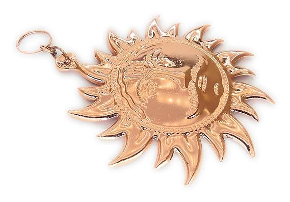 Fobhiya Handmade Copper Sun Rising Statue Color Coated Decorative Surya Wall Hanging Face Symbol Idol For Home Offices Motivational Vastu Yantra Beware From Evil Eyes Amazon In Home Kitchen