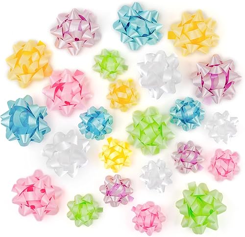 Vista 43 de WRAPAHOLIC Surtido de lazos de regalo azules (24 lazos) para cumpleaños, bodas, Navidad, baby shower, despedidas de soltera