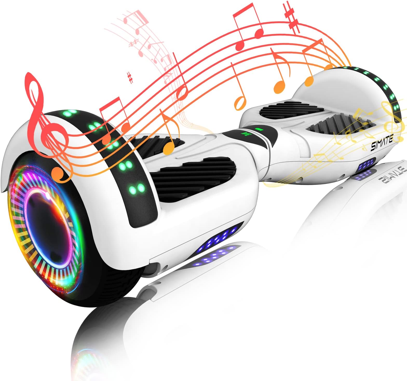 SIMATE Hoverboard, Bluetooth All Terrain Hover Boards with LED Lights and APP Control, Gifts for Kids Adults Girls Boys, for All Ages