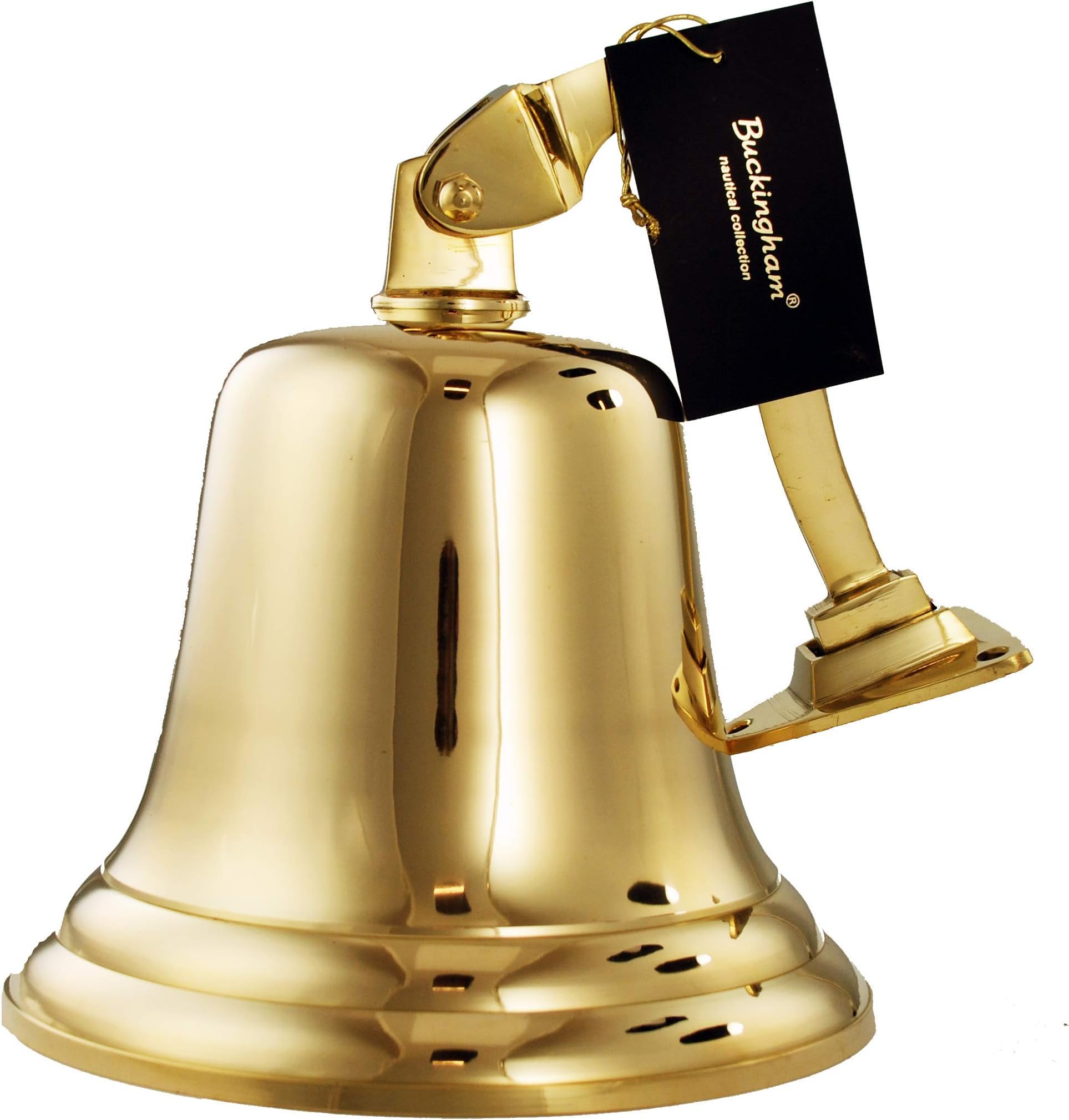 Nagina InternationalSolid Brass Large 7" / 17.5 cm, Last Orders, Wall Mountable Ideal for Pubs & Home Bars, School Dinner, Ship Nautical, Door Bell, Gold