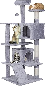 Amazon  ZENY キャットタワー 据え置き 猫タワー 高さ133 安定性 猫 