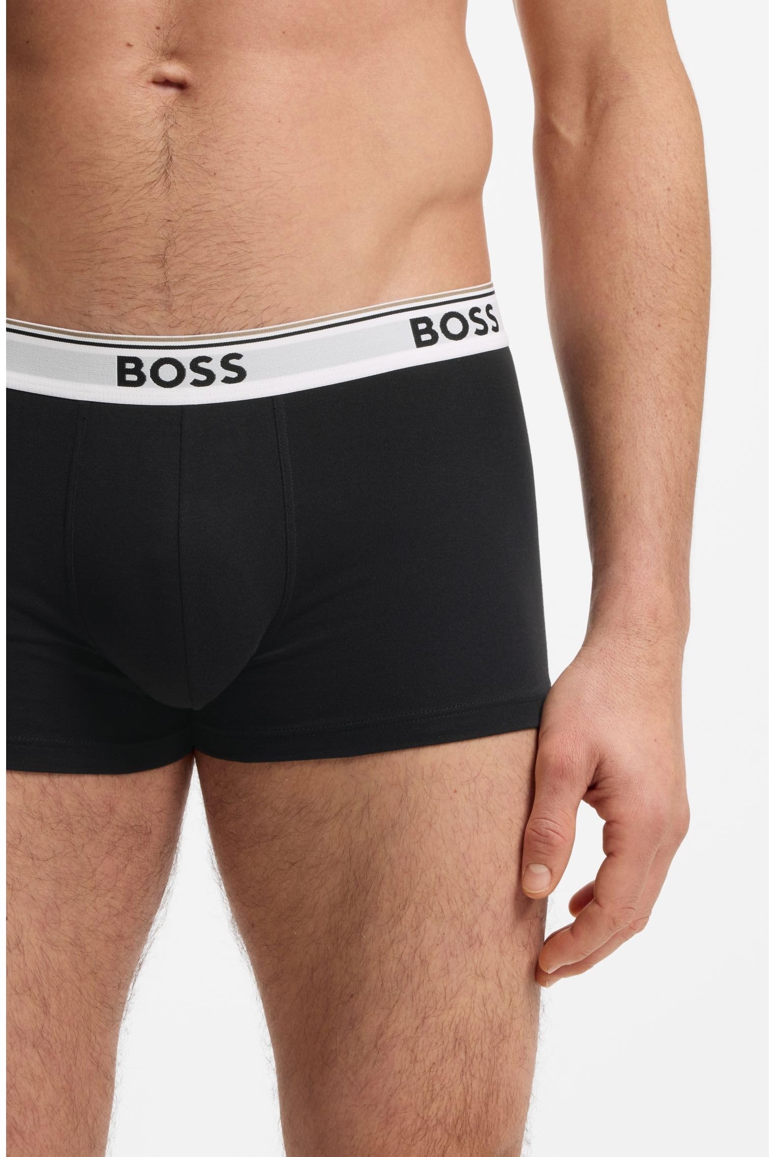 Boss Mężczyźni Trunk 3P Power Bokserki, Czarny, XL