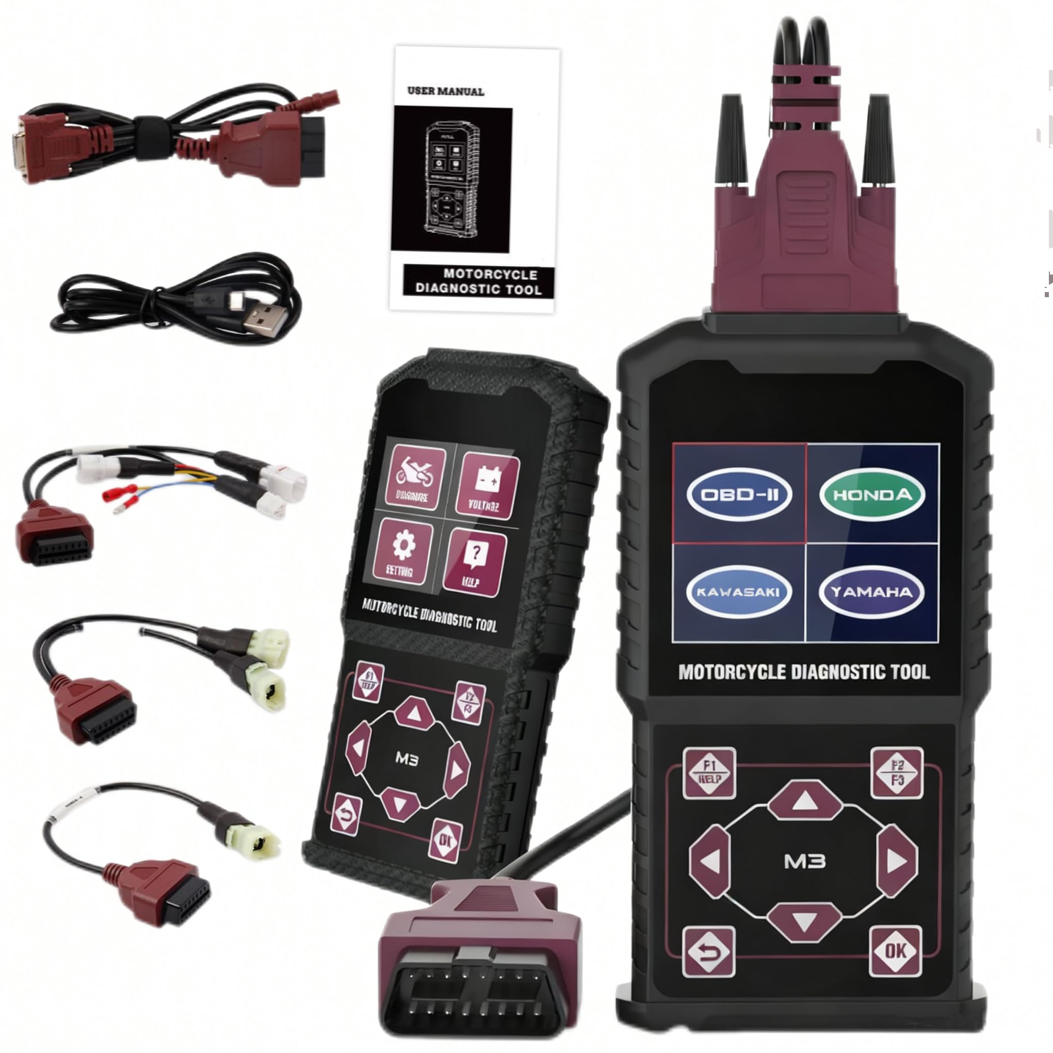 Moto Strumento diagnostico OBD2 Moto Lettore di Codici di Guasto Strumento di Scansione per Yamaha 2/3/4P, Kawasaki 4-6P, Honda 4P, OBDII