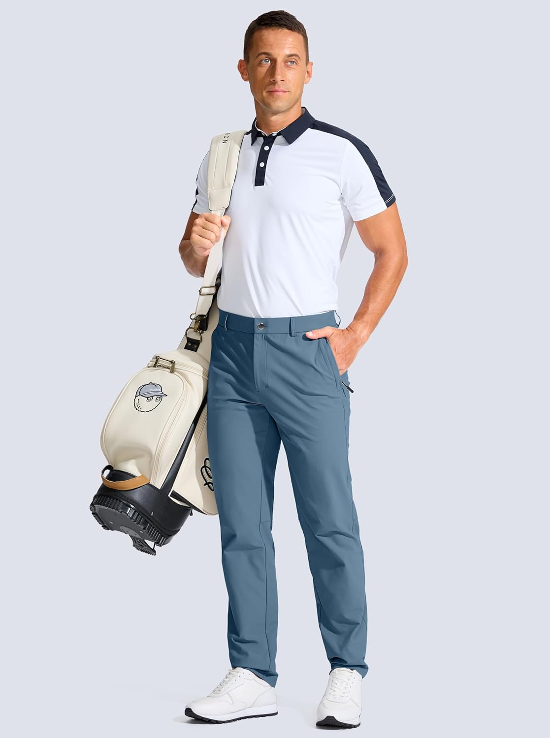 Men's Golf Pants - 30"/32"/34" Slim Fit Stretch Lightweight Dress Pants for Men with Zipper Pockets Casual Work - Image 6