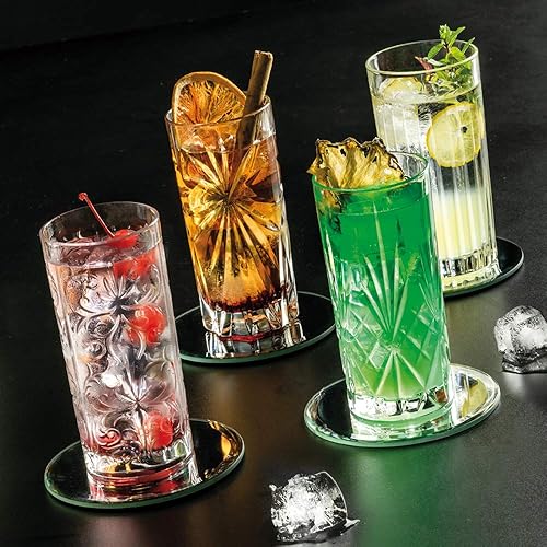 Miniatura 8 de Juego de 6 vasos de cristal Highball duraderos de edición limitada, vasos y enfriadores (11 onzas)