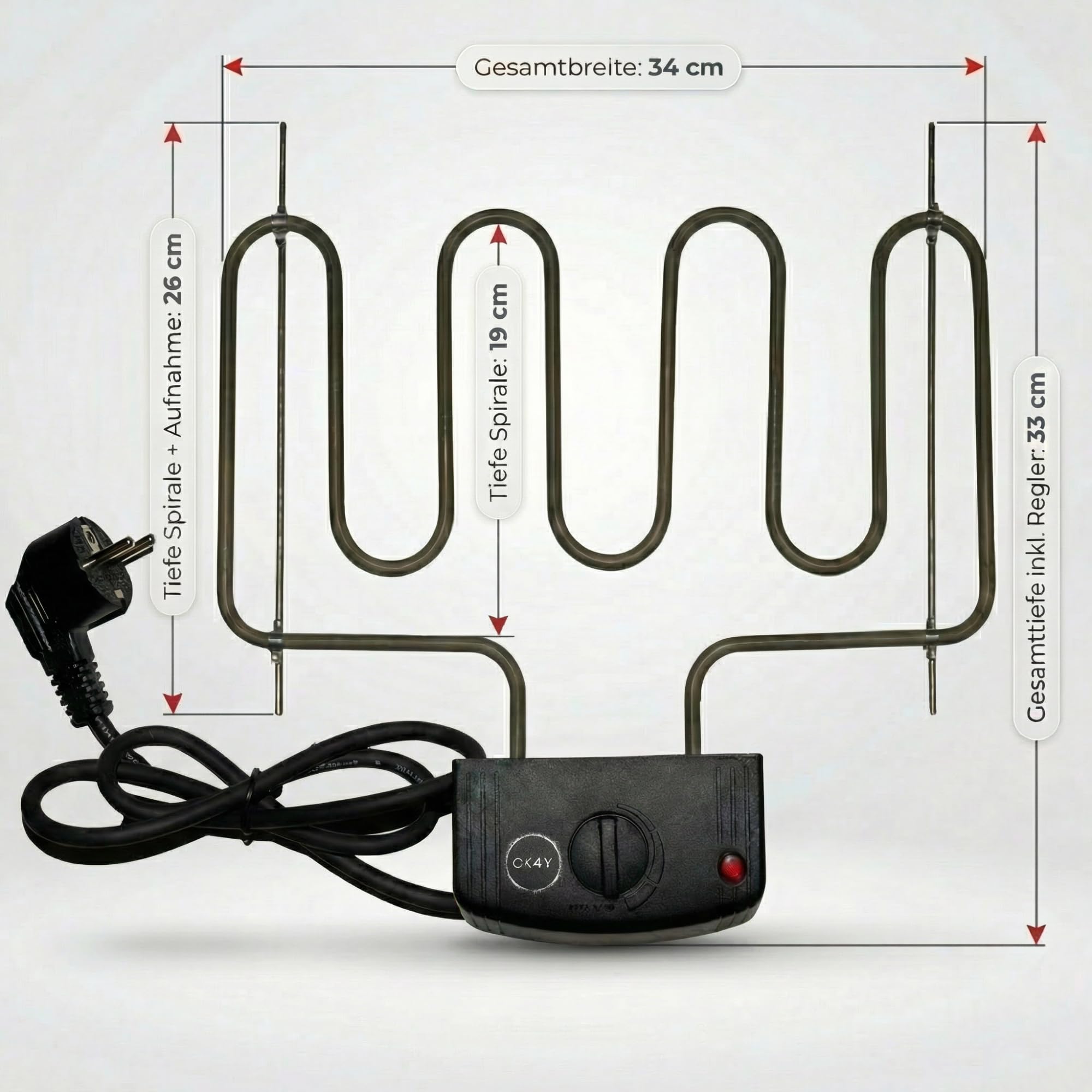 Stufa elettrica professionale 2000 W – Spirale riscaldante per affumicatore e affumicatore, serpente di riscaldamento universale per modelli di altri produttori, elettrico, regolabile in modo