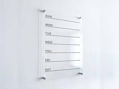 Miniatura 5 de Acrylic Weekly Planner for Wall - Custom Wall Calendar, Personalized Calendar 2025, Dry Erase Organizer, Undated Weekly Wall Planner