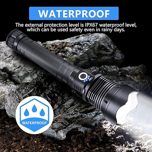 Miniatura 4 de HECLOUD Linternas LED recargables de alto lúmenes, linterna LED de 990,000 lm recargable, linterna súper brillante, linternas potentes para