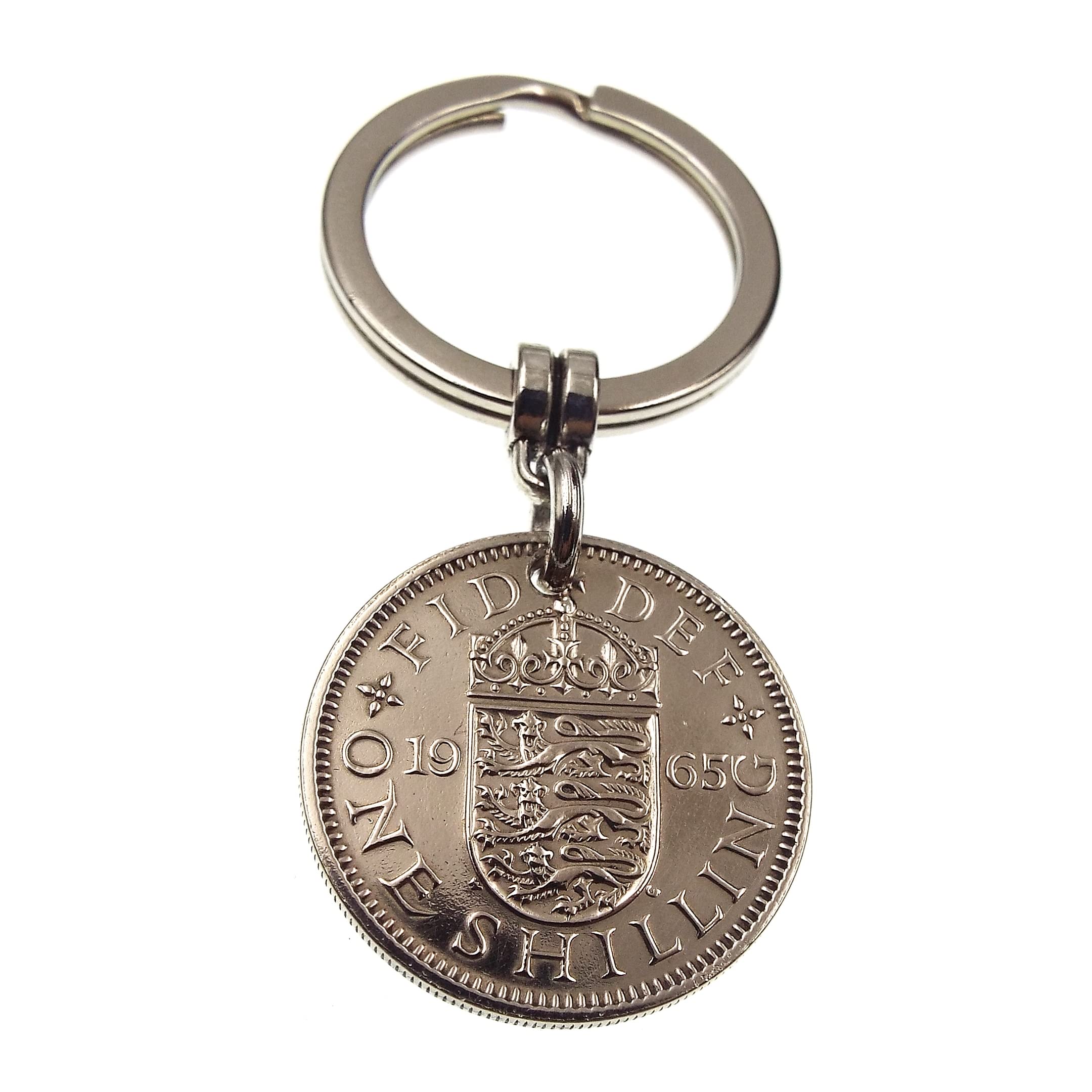 A Silver Dream 1965 English Shilling Coin Keyring
