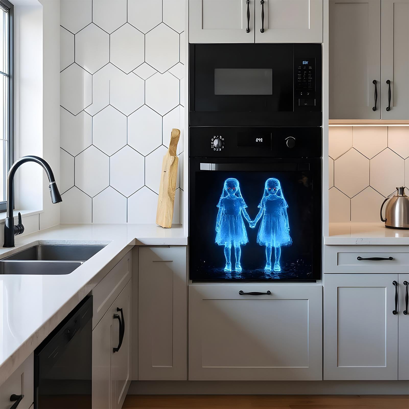 Pegatinas De Pared Halloween,Decoración De Calcomanías De Con Niña De Halloween | Suministros para Fiestas Decoración del Hogar Removible para Fiestas de Terror para Apartamentos,