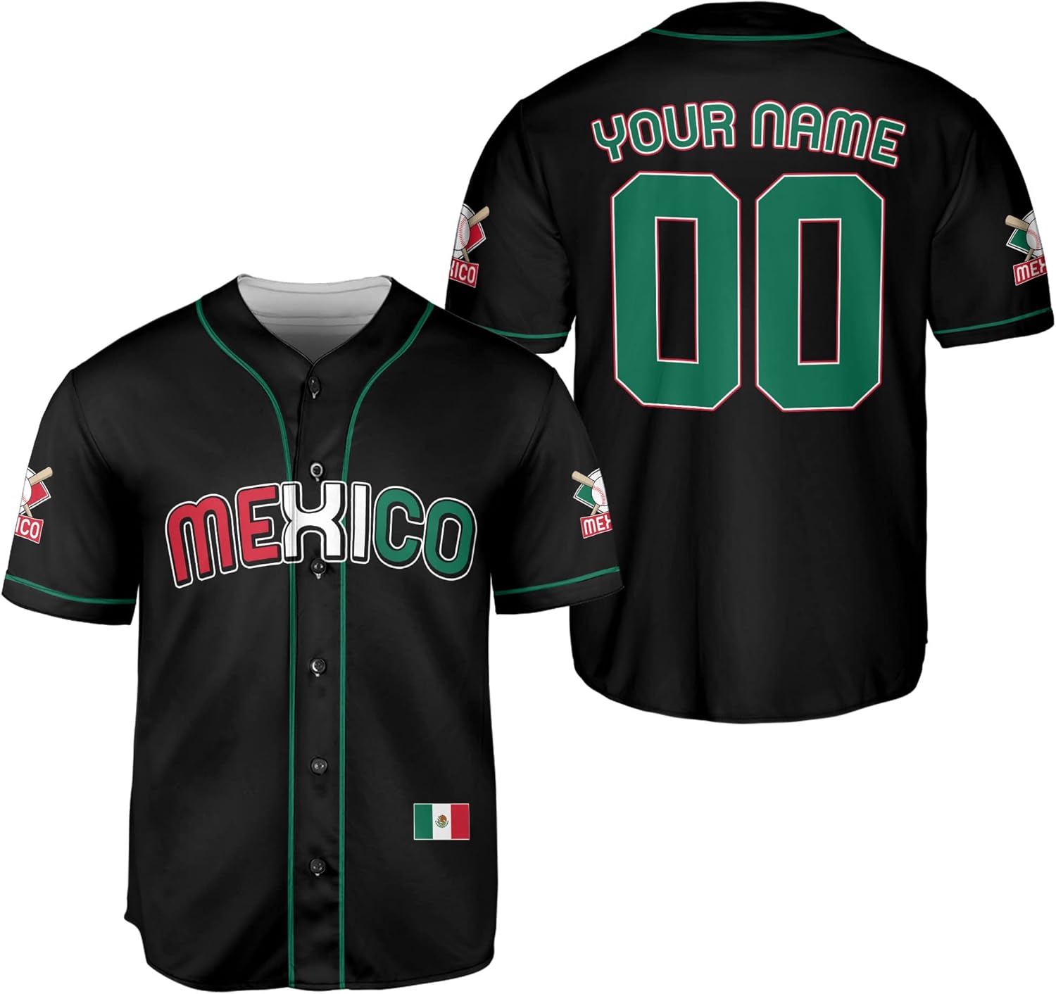 Custom Mexico Baseball Jersey for Men