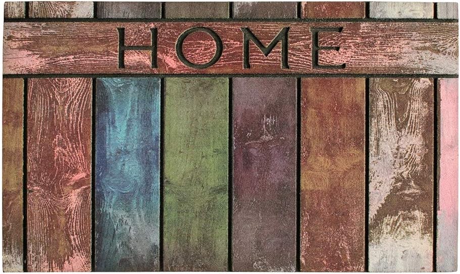 Flocked Mat Home Mat Heavy Duty with Wooden Pattern Entryway Doormat Indoor High Traffic Rug Non Slip Dirt Trap Mat Front Door Mat Outdoor Entrance Mat