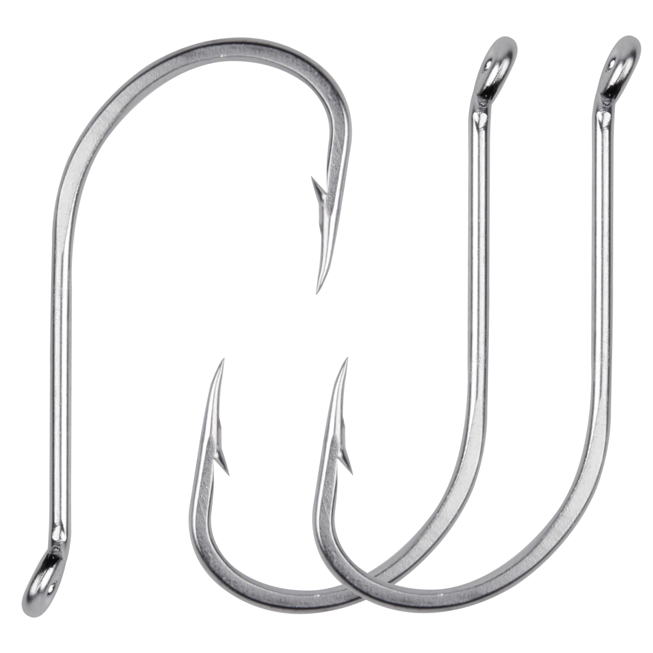 Octopus Beak Circle Hooks, 30pcs Stainless Steel Fishing Hooks Big Game Forged Offset Hooks Suicide Bait Fish Hooks for Saltwater Freshwater