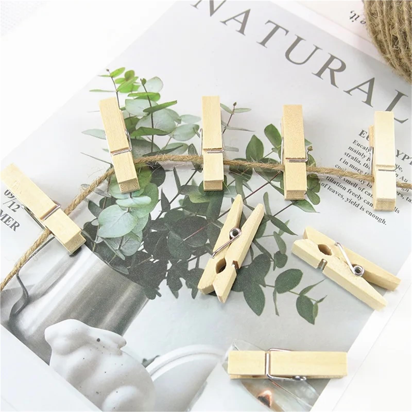 100-500 pezzi Mini mollette in legno for foto, fai da te for feste di matrimonio Per Artigianato(0.3x2.5cm 400pcs)