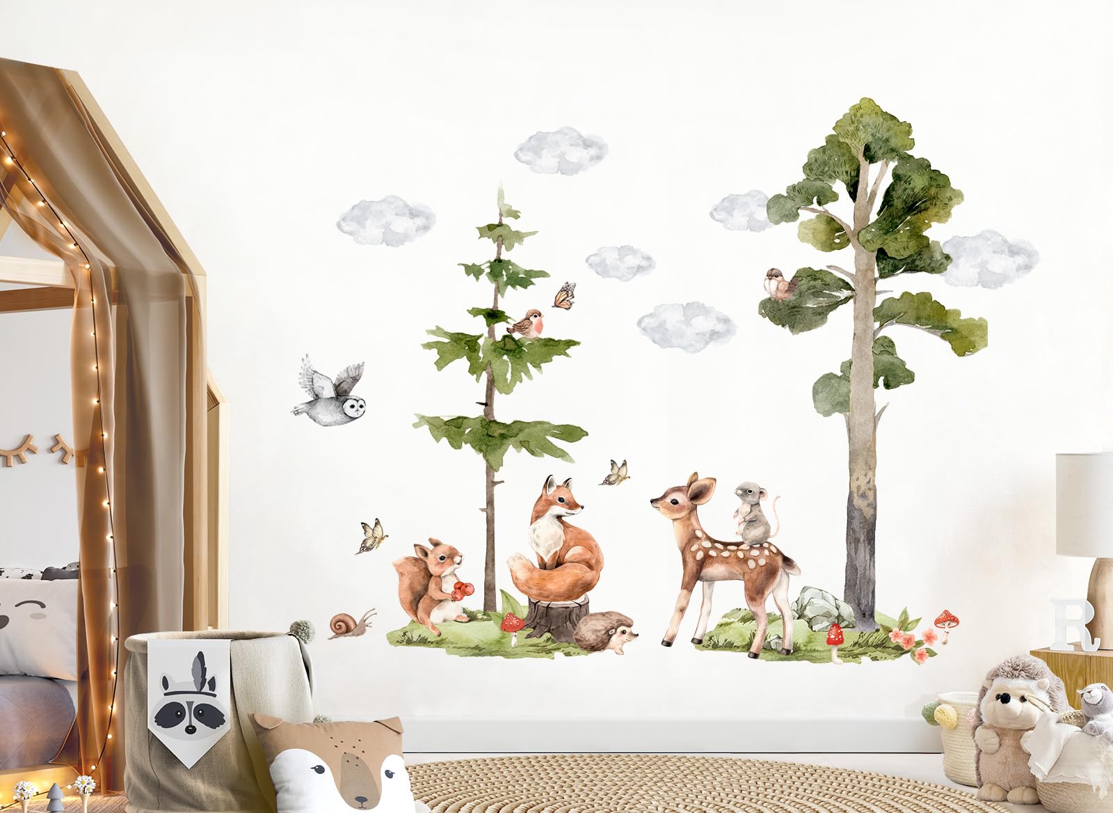 Grandora Wandsticker Kinderzimmer Waldtiere Wandaufkleber Wandtattoo DL773-5