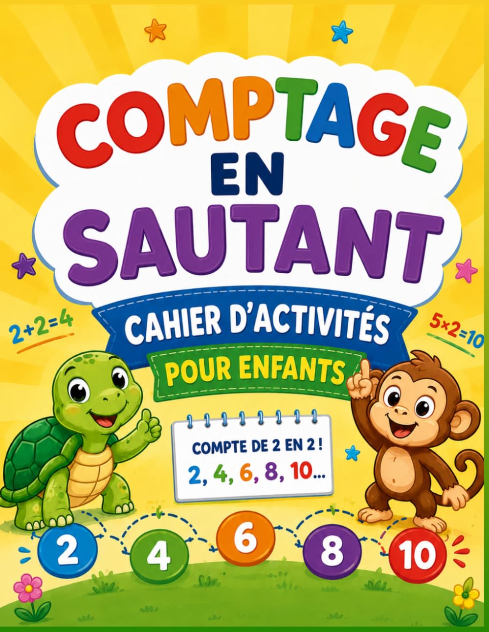 Cahier d'activité Mathematique Comptage en Sautant: Apprendre à Compter par 2, 5, 10 et plus Cahier d'Activités Mathématiques Ludiques pour Enfants de 8 à 10 ans