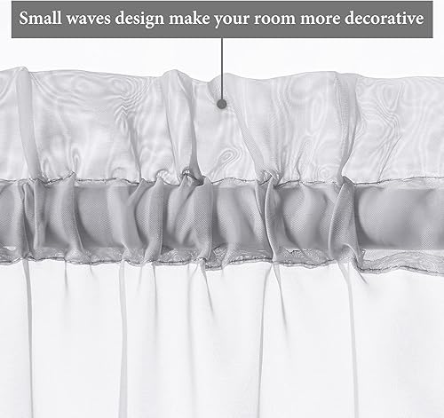 Vista 11 de MIULEE - Cortinas semitransparentes para puerta francesa de 2 paneles