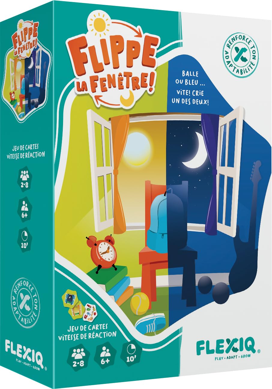 Asmodee FlexiQ Flippe la Window - Board Games - Card Games - Observation and Speed Games - Children's Games for Ages 6+ - 2-8 Players - French Version