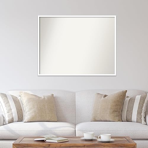 Miniatura 4 de Amanti Art Espejo de baño blanco para sobre el fregadero, 33 x 43 pulgadas, espejo de tocador rectangular blanco esbelto, marco de madera moderno de