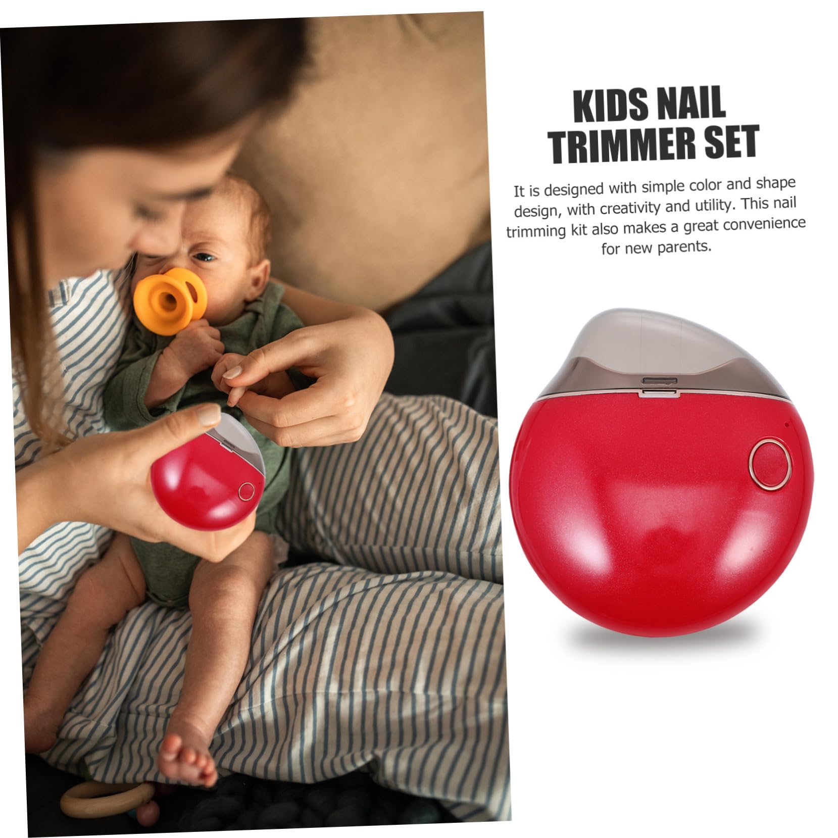 1juego Kit De Accesorios Para Cuidado De Uñas Eléctrico Para Niño Niña Cortauñas Profesional Con Cabezas Intercambiables Ligero y Portátil Para Manicura Infantil