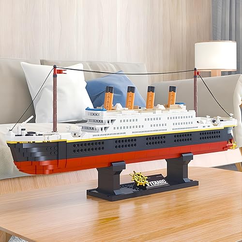 Miniatura 5 de RSDHFLY Titanic - Juego de bloques de construcción modelo Titanic, 1288 piezas, juego de construcción de cruceros Titanic, un ladrillo de bricolaje