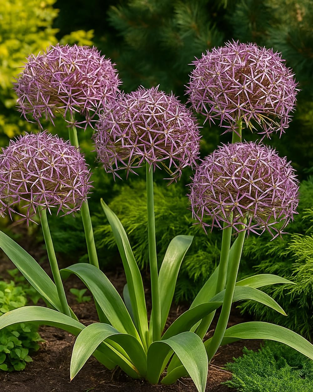 Perennial Farm Allium Christophii (Star of Persia) – Live Ornamental Onion in #1 Container, Large Silvery-Lavender Starburst Blooms, Drought Tolerant, Deer Resistant, Great for Borders & Cut Gardens
