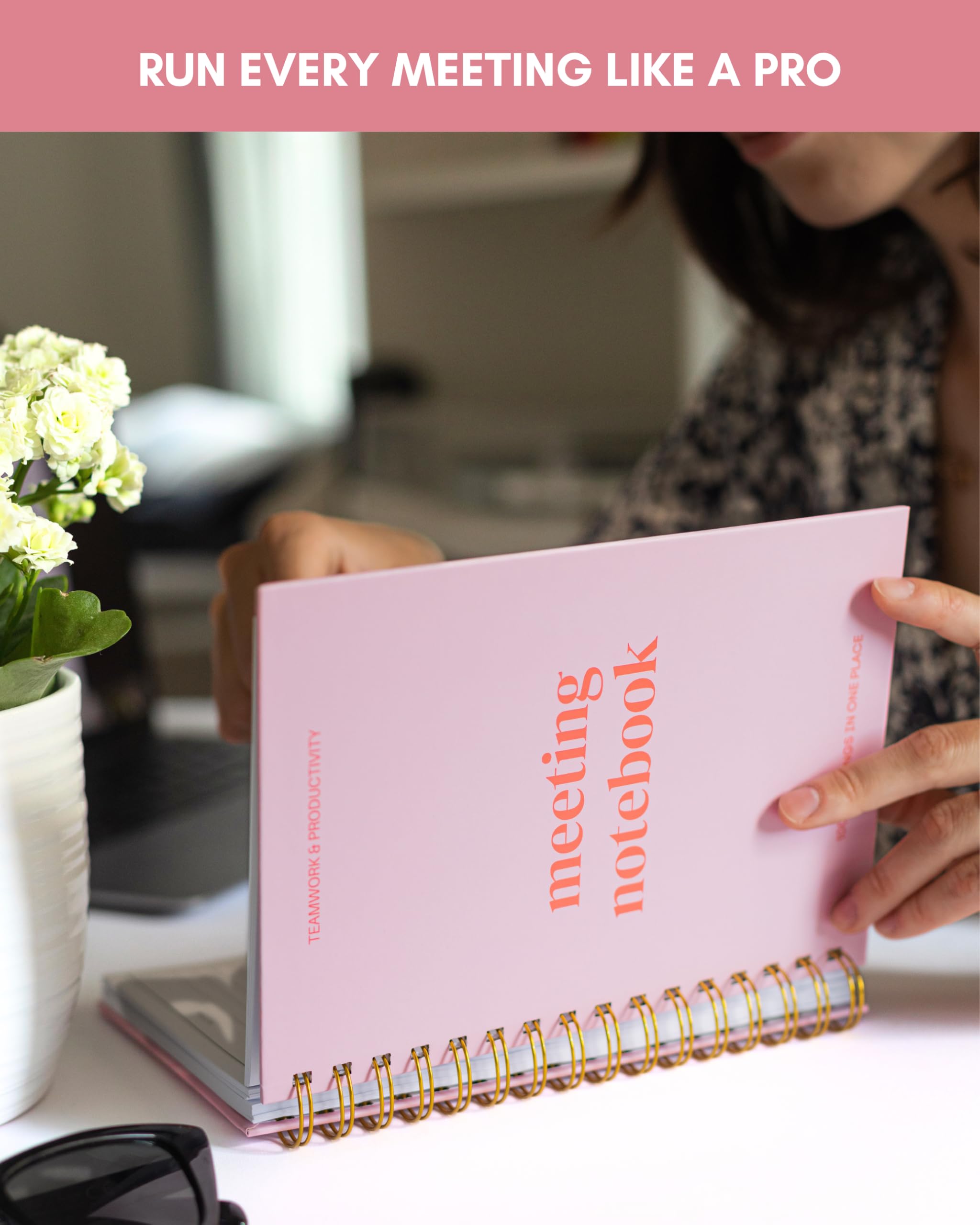 Lamare Cuaderno de reuniones para organización del trabajo, cuaderno de trabajo para tomar notas | Mantente organizado con más de 100 páginas de reuniones, artículos de acción y planificación de proyectos