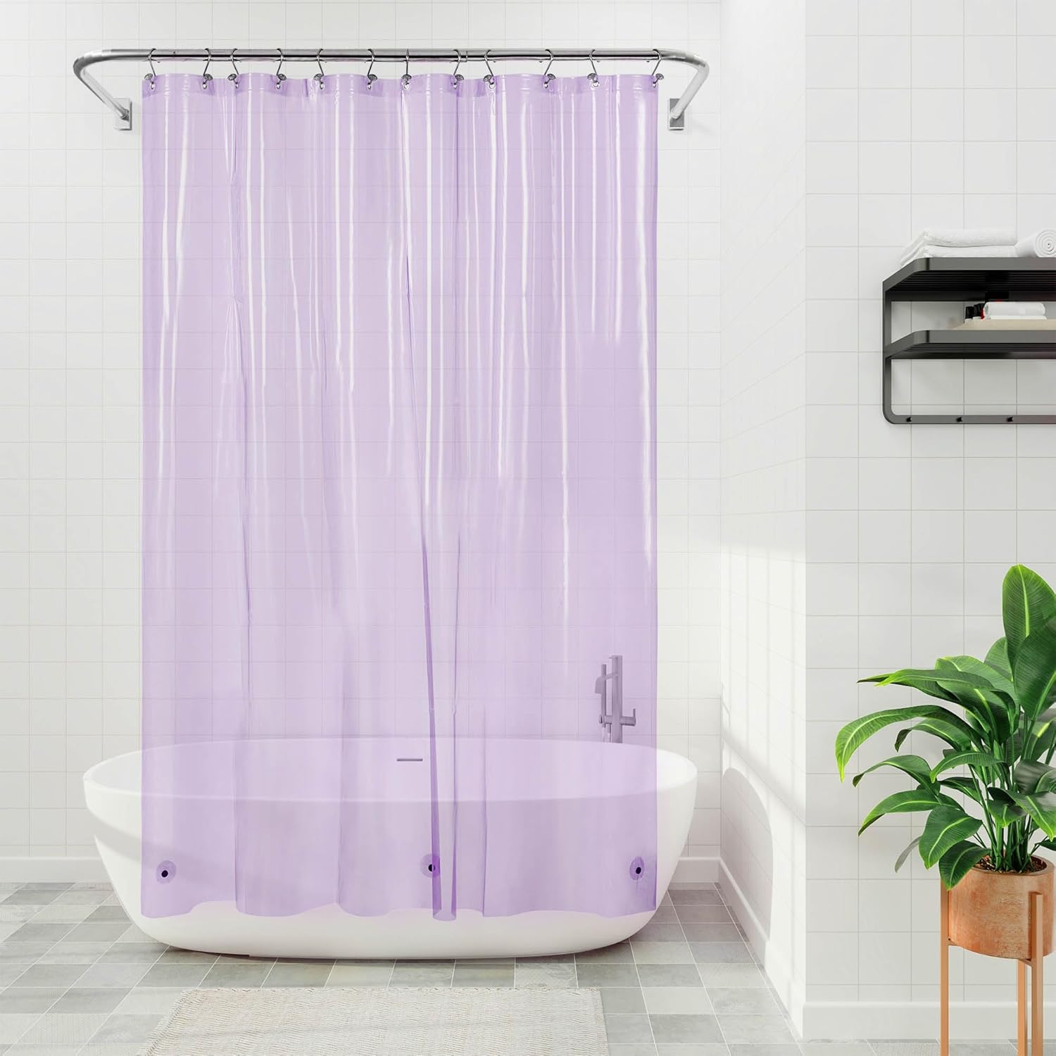 Shower Curtain Liner Premium Clear Lavender PEVA Shower