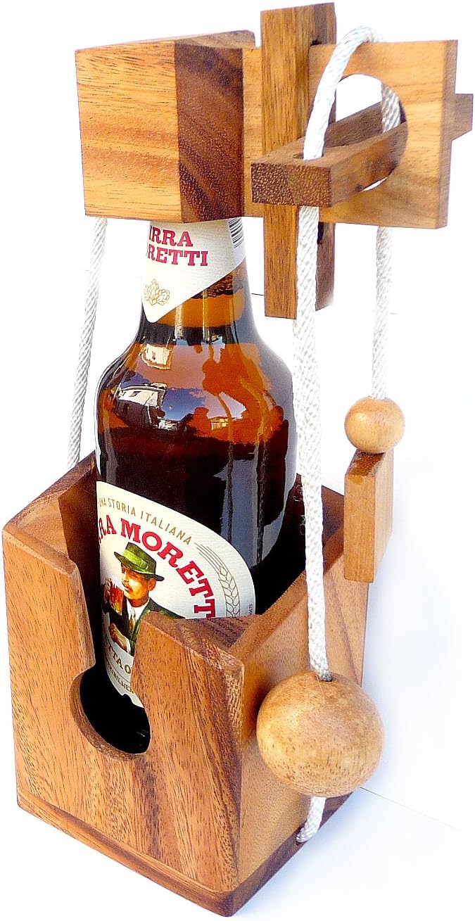 Logica Puzzles Art. Not For Alcoholics, Wooden Brain Teaser, Wine Bottle Puzzle, Difficulty 3/6 Hard - Image 3