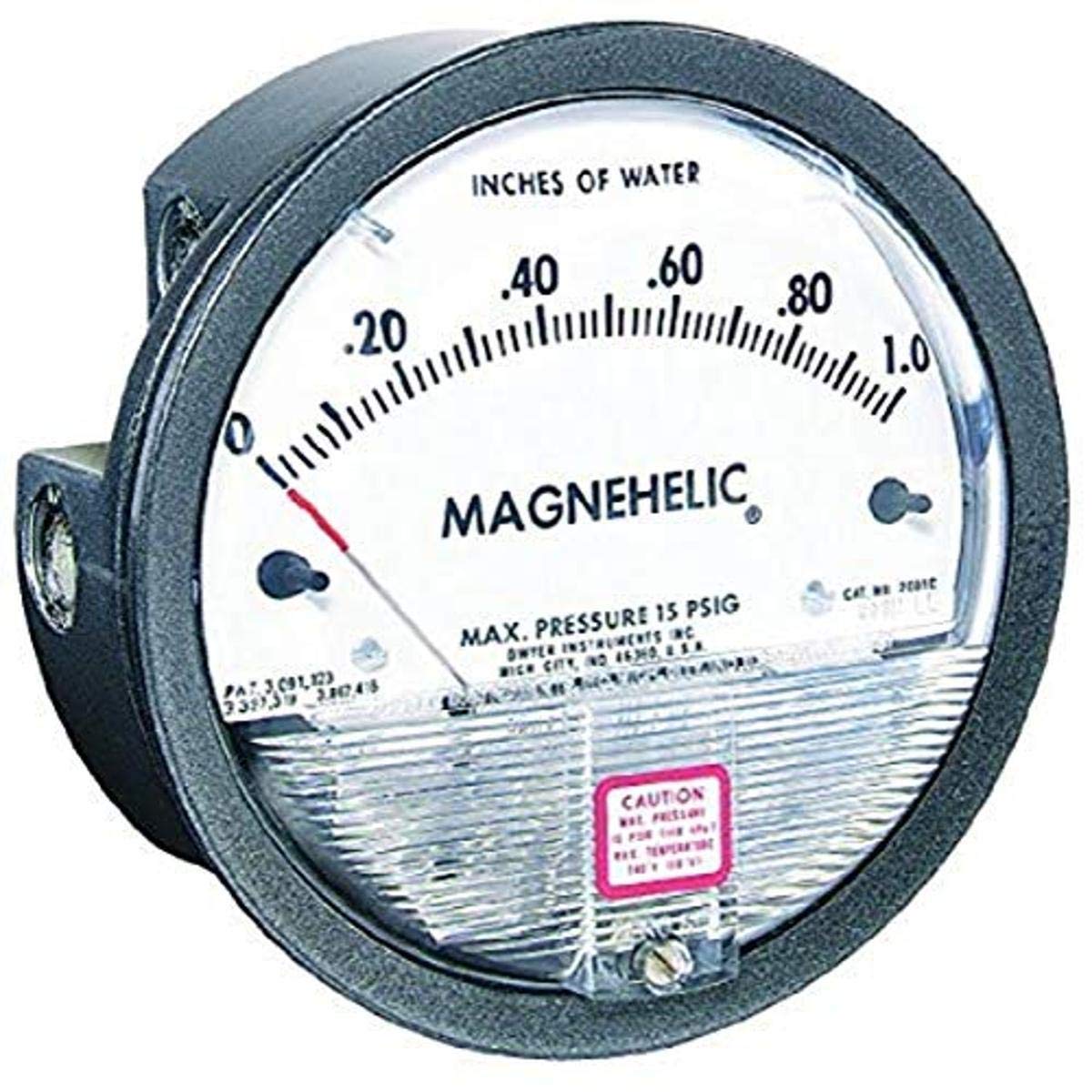 Dwyer Magnehelic Series 2000 Differential Pressure Gauge showing its face with scale and pointer.