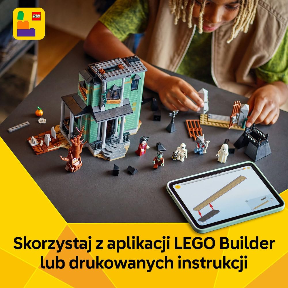 LEGO Creator 3 w 1 Nawiedzona rezydencja 31167 | Zestaw klocków konstrukcyjnych, model domu do przebudowy na pociąg lub statek, prezent dla dzieci od 9 lat, 736 elementów