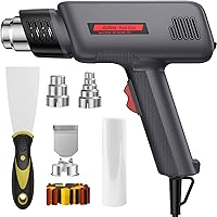 JOJOrec 1800W Professional Heat Gun: Dual 400°C/600°C Settings, Overload Protection, 6 Nozzles for Paint Stripping, Crafts & DIY