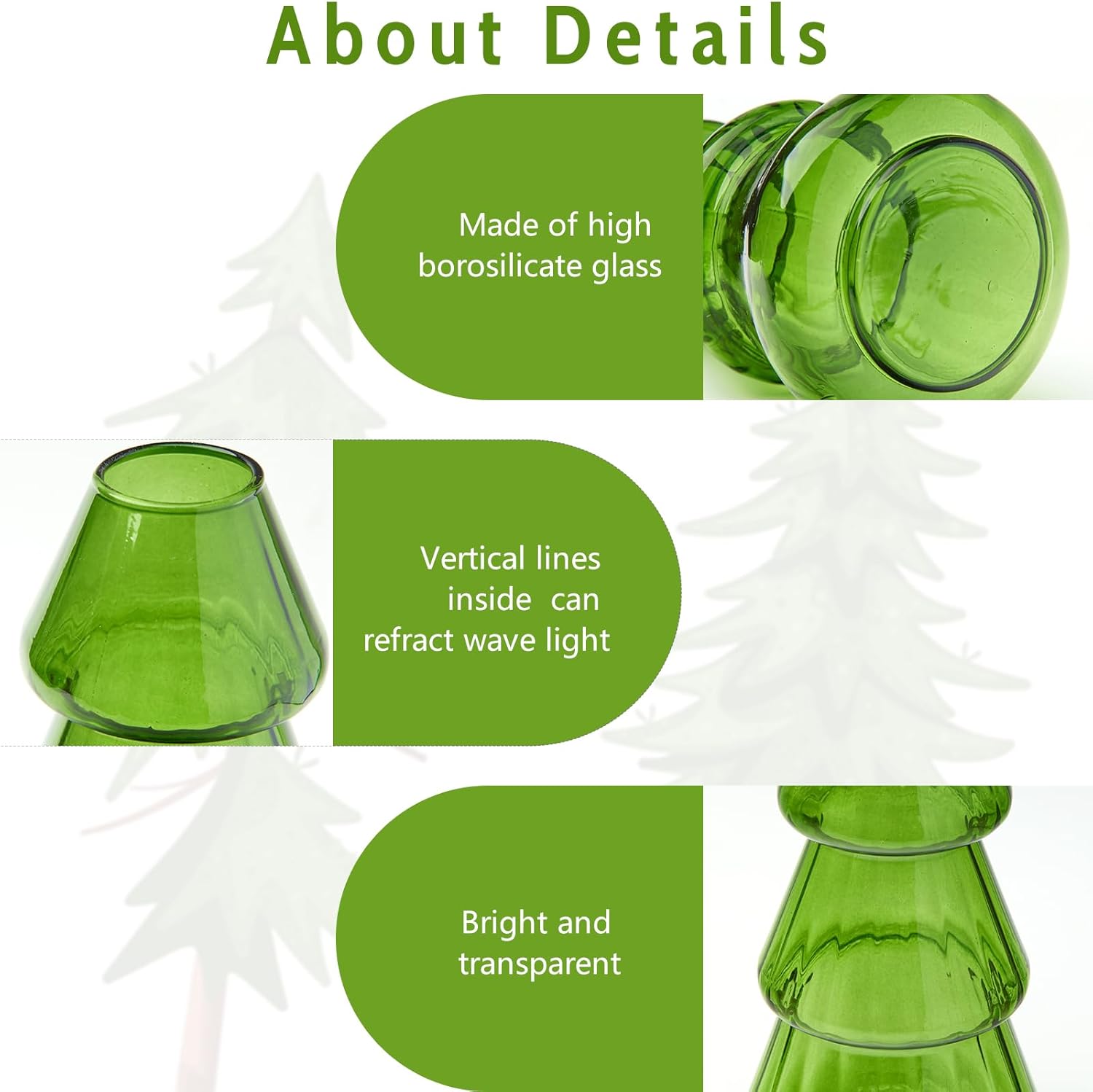 XXXFLOWER 3 Bulb Vase+3 Tree-Shaped Glass Planter