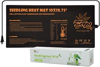 Zegos Seedling Heat Mat 10''x20.75'' 1 Pack for Greenhouse Plants Incubation, Hydroponics Heating Mat Propagation, Waterproof Warming Pad Seed Germination, Fermentation, and Brewing