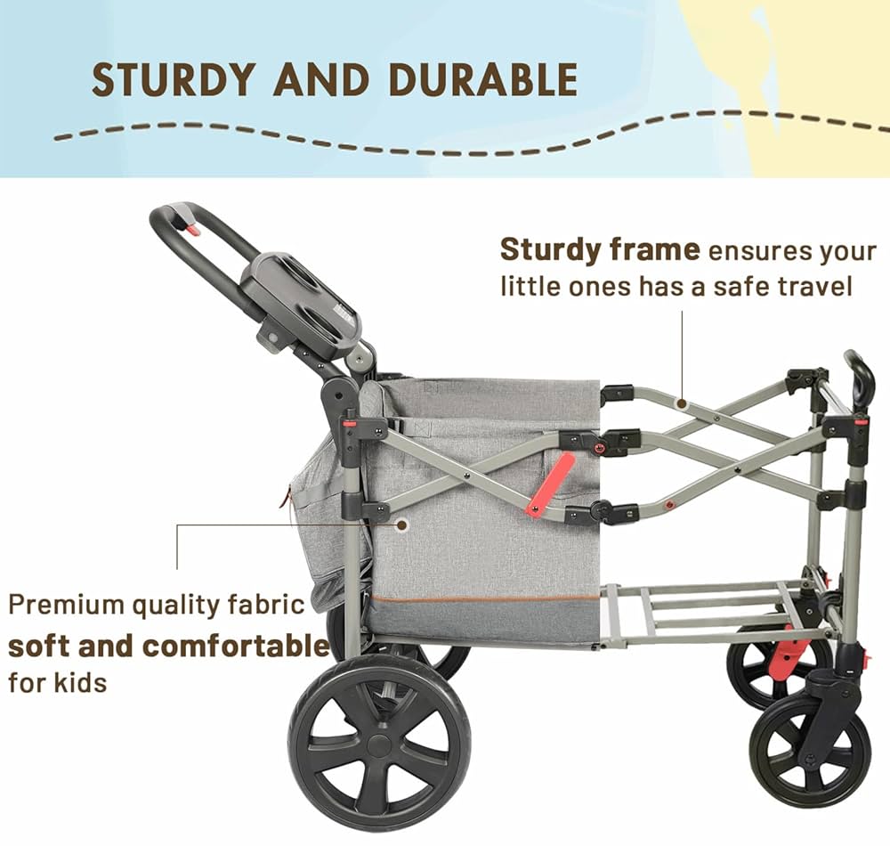 Amazon.com: Busy Bee Foldable Wagon Stroller for 2 Kids