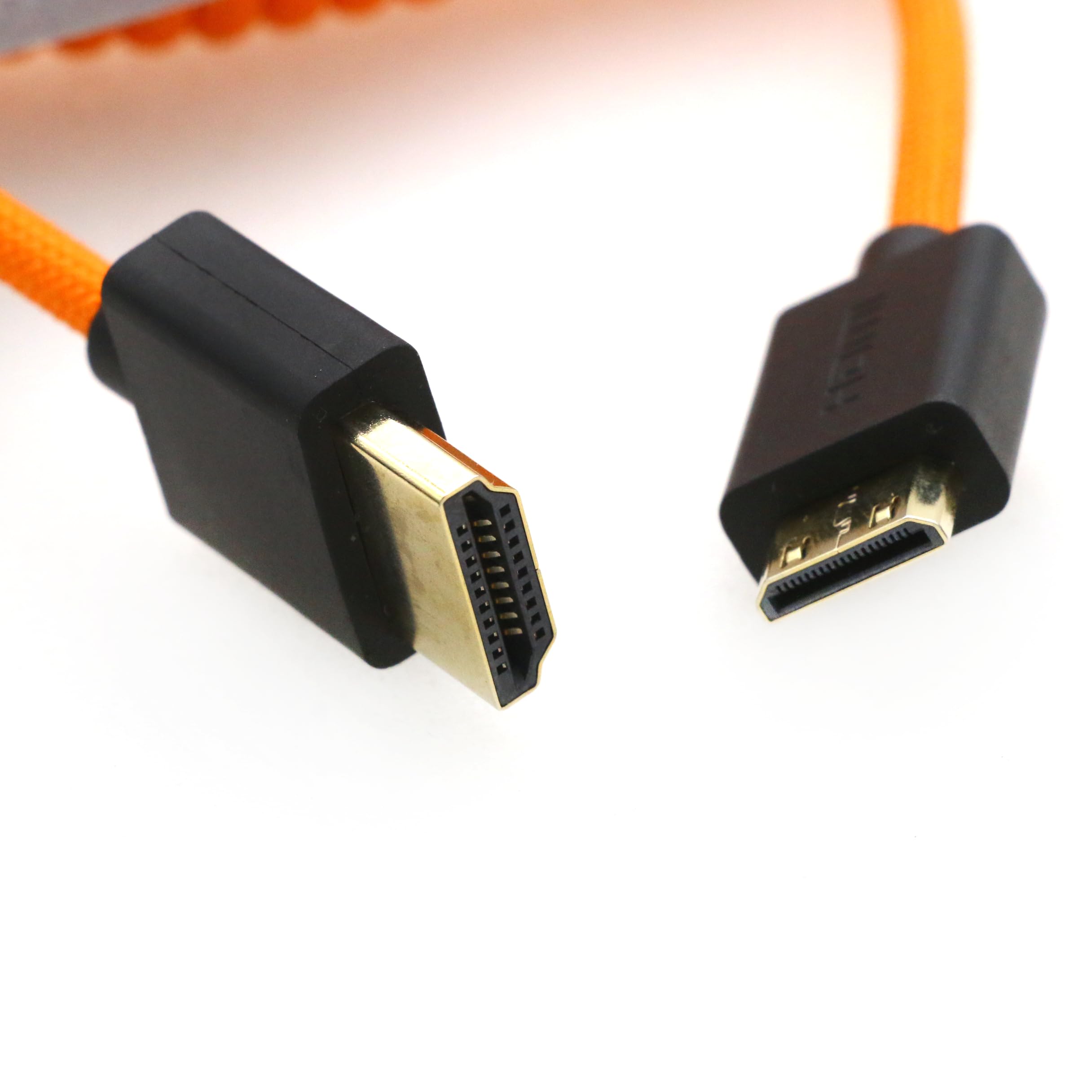 SZRMCC Cavo HDMI 2.1 A Spirale 8K – 50 Cm (Elasticizzato 1 M) Per Monitor E Fotocamere, Per Canon, Sony, Z Cam, Atomos, PortKeys