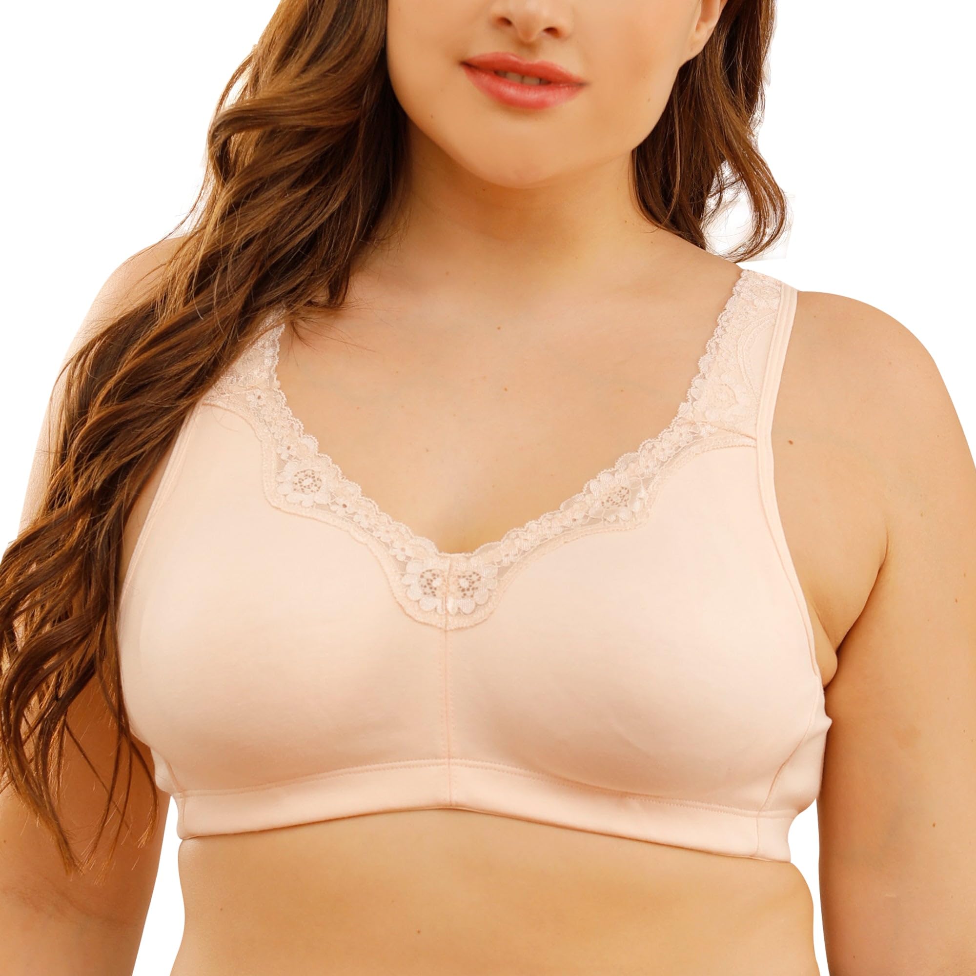 sheroine Plus Size Soft Cotton Wirefree Ultrathin Unpadded Bra