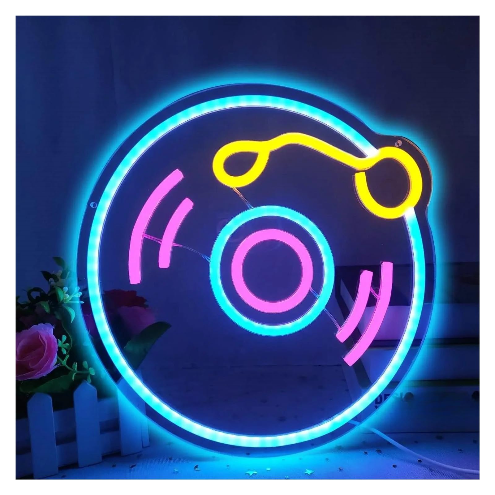 LEMST Signs Lamp Record USB Powered Neon Sign Dimmable Neon Light Wall Decor for Room Decor Party Birthday Pub Studio Art Music 29x29cm