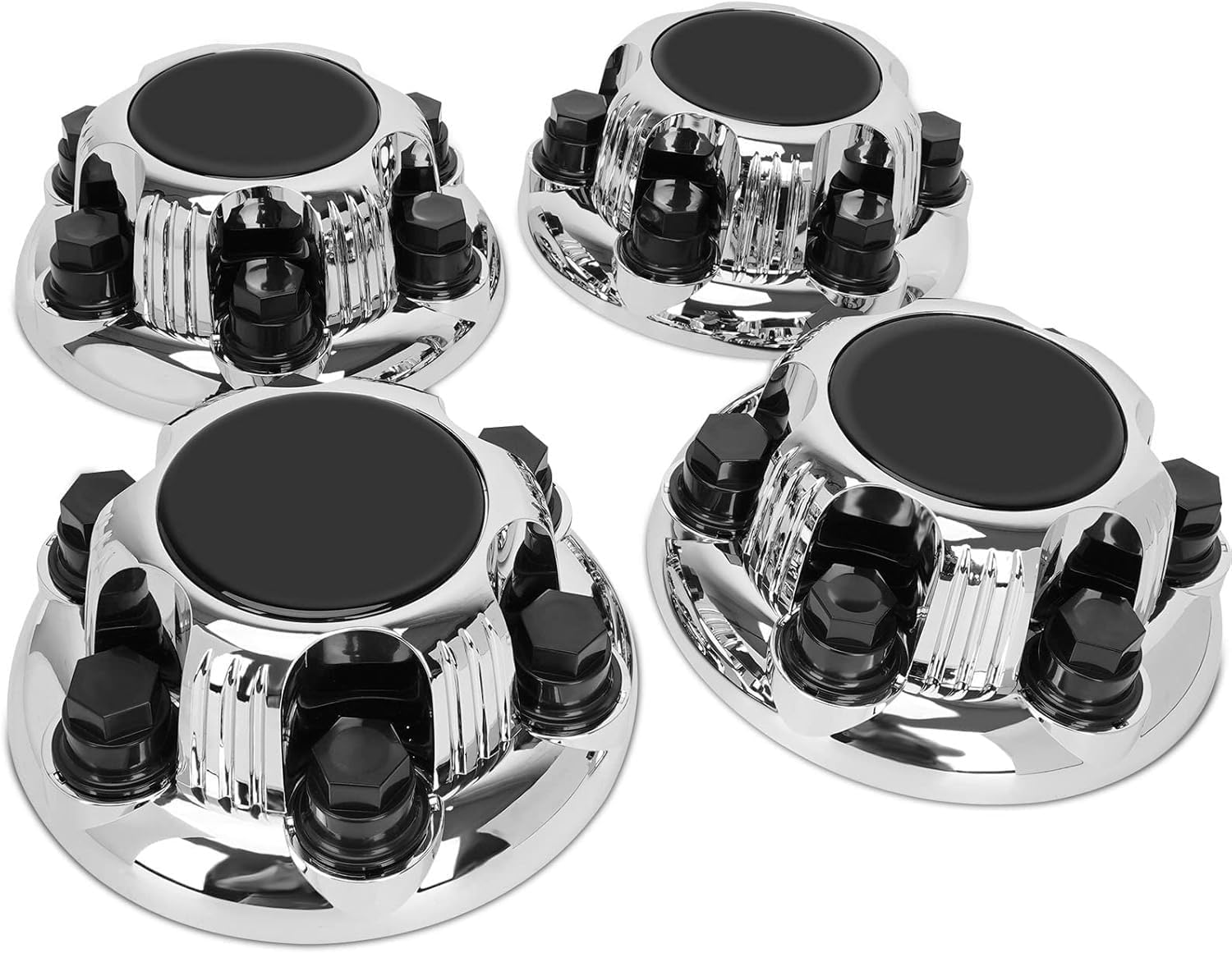 4pcs for Chevy Silverado 1500 1500 2500 3500 HD-Replacement Tahoe Avalanche,6 Lugs Hub Center Cap 7-1/4" Chrome #15067580#15067578 OEM (US-Silver)