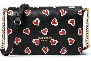 Heart-adorned Kate Spade Morgan Stencil Flap Chain Wallet